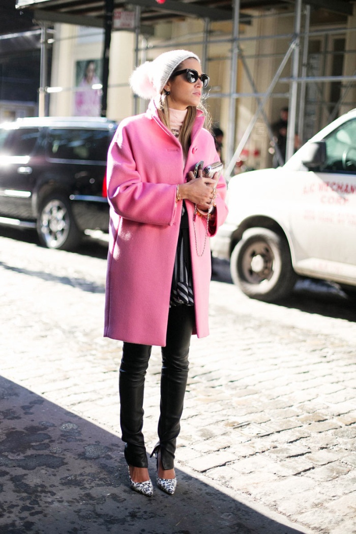 helena bordon in pink coat